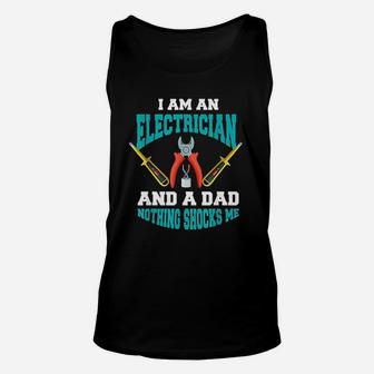 Electrician Dad Funny Electrician Father Gift Unisex Tank Top - Seseable