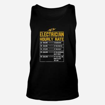 Electrician Funny Hourly Rate Electrician Dad Unisex Tank Top - Seseable