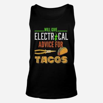 Electrician Funny Taco Lover Quote Electrician Gift Unisex Tank Top - Seseable