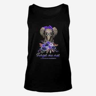 Elephant Forget Me Not Alzheimers Awareness Hippie Gift Unisex Tank Top - Seseable