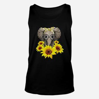 Elephant Sunflower Cute Elephant Love Sunflower Unisex Tank Top - Seseable