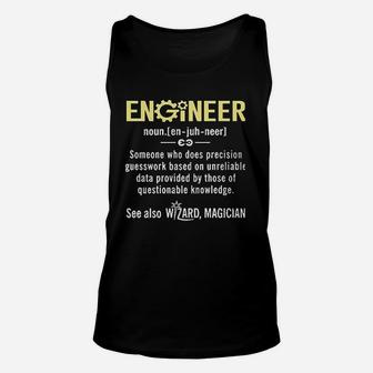 Engineer Funny Engineer Meaning Funny Definition Nerdy Science Geek Unisex Tank Top - Seseable