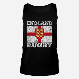 England Rugby Vintage English Flag Rugby United Kingdom Gift Unisex Tank Top - Seseable