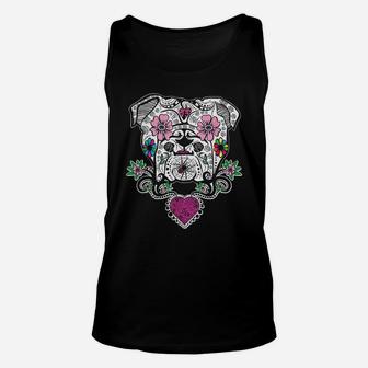 English Bulldog Skull Unisex Tank Top - Seseable