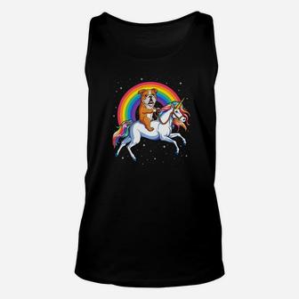 English Bulldog Unicorn Girls Space Galaxy Rainbow Unisex Tank Top - Seseable