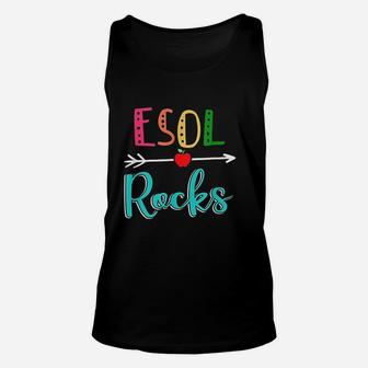 Esol Rocks Teacher Back To School Unisex Tank Top - Seseable