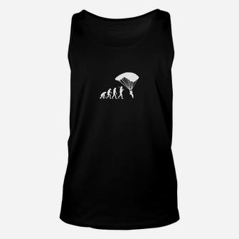 Evolution zum Fallschirmspringer Unisex TankTop, Schwarzes Tee für Adrenalinjunkies - Seseable