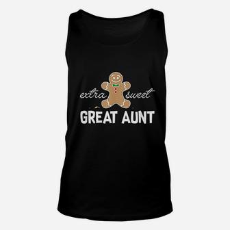 Extra Sweet Great Aunt Cute Christmas Gingerbread Unisex Tank Top - Seseable