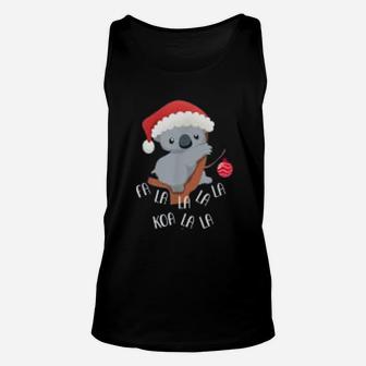 Fa La La Koala Cute Koala Bear In Christmas Hat Unisex Tank Top - Seseable