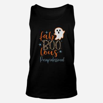 Faboolous Paraprofessional Boo Ghost Teaching Halloween Unisex Tank Top - Seseable