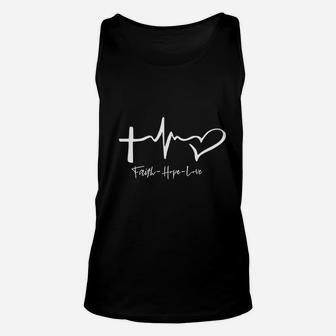 Faith Hope Love Christian Tattoo Style Inspirational Unisex Tank Top - Seseable