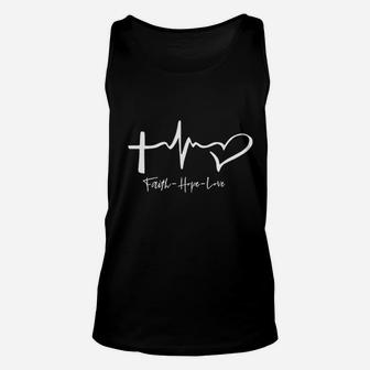 Faith Hope Love Christian Tattoo Style Inspirational Unisex Tank Top | Seseable UK