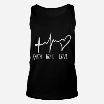 Faith Hope Love Cute Funny Letter Printed Unisex Tank Top - Seseable