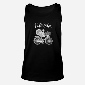 Fall Vibes Retro Thanksgiving Turkey Bicycle Vintage Unisex Tank Top - Seseable