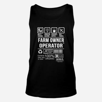 Farm Owner Operator Unisex Tank Top - Seseable