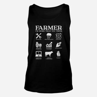 Farmer Gift Idea Farming Agriculture Patriotic Farmer Unisex Tank Top - Seseable