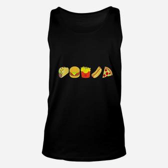 Fast Food Burger Taco French Fries Hot Dog Pizza Unisex Tank Top - Seseable