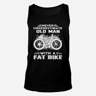 Fat Bike Shirt - Old Man With Fat Bike Tshirt Unisex Tank Top - Seseable