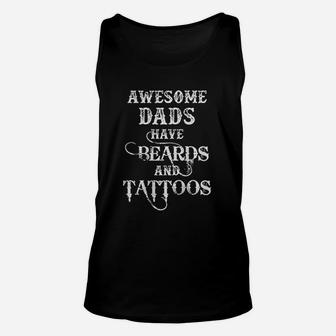 Father And Son Daughter Beards And Tattoos Unisex Tank Top - Seseable