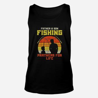 Father Son Fishing Partners For Life Retro Matching Dad Unisex Tank Top - Seseable