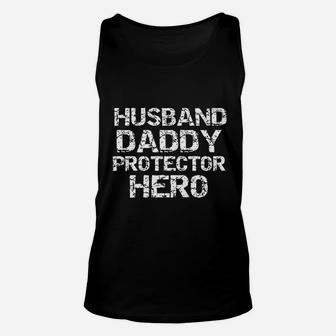 Fathers Day Gift From Wife Husband Daddy Protector Hero Unisex Tank Top - Seseable