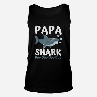 Fathers Day Gift Papa Shark Doo Doo Unisex Tank Top - Seseable