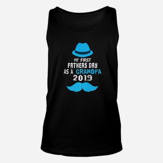 Fathers Day My First Fathers Day As A Grandpa 2019 Gift Premium Unisex Tank Top - Seseable