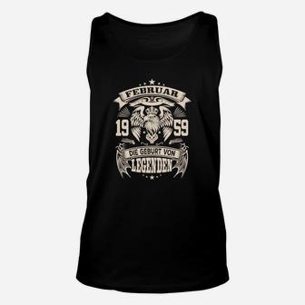 Februar 1959 Geburtstags-Unisex TankTop, Legenden Löwenmotiv Tee - Seseable