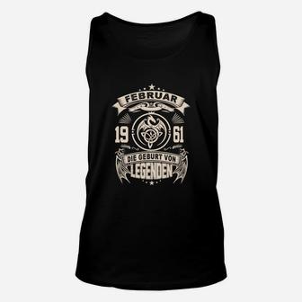 Februar 1961 Legenden Geburtstag Schwarzes Unisex TankTop mit Aufdruck - Seseable