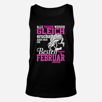 Februar Geburtstag Unisex TankTop für Frauen, Schwarzes Motiv-Unisex TankTop - Seseable