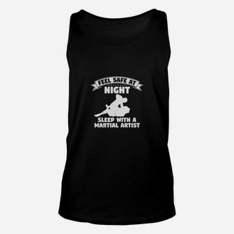 Feel Safe At Night Sleep With A Martial Artist Unisex Tank Top - Seseable