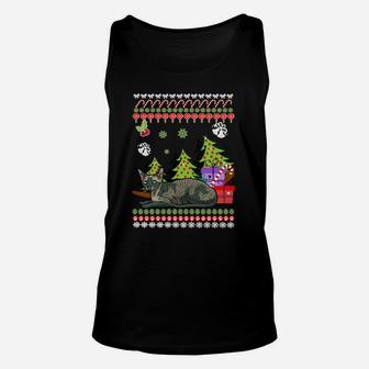 Festlicher Katzen Weihnachtspullover Unisex TankTop, Weihnachtskatze Motiv - Seseable