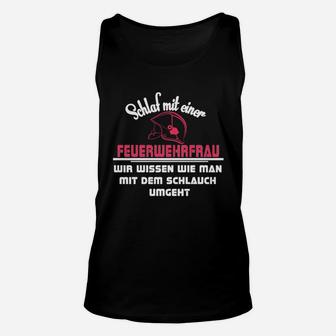 Feuerwehrfrau Unisex TankTop Schwarz, Lustiges Spruch-Motiv Tee - Seseable