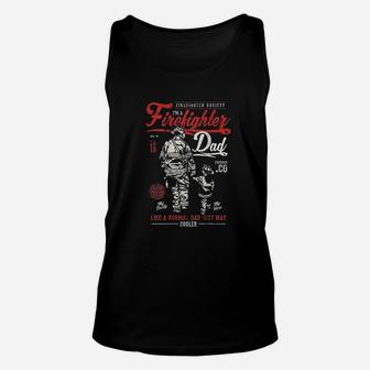 Firefighter Dad Gifts For Father From Kids Son Daughter Unisex Tank Top - Seseable