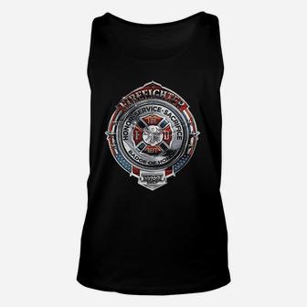 Firefighter Retro Traditional Anique Pump Truck Unisex Tank Top - Seseable