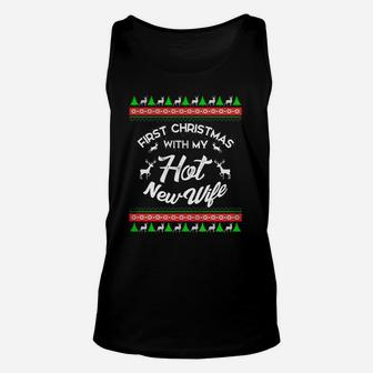 First Christmas With My Hot New Wife Husband Unisex Tank Top - Seseable