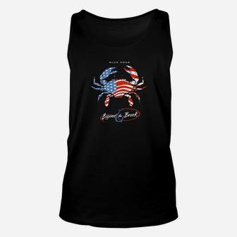 Fishing Long Sleeves Patriotic Blue Claw Crab Unisex Tank Top - Seseable