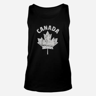 Flag Of Canada Fathers Day Canadian Leaf Vintage Unisex Tank Top - Seseable