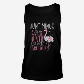 Flamingo Auntimingo Like A Normal Auntie Gifts Funny Grandma Unisex Tank Top - Seseable