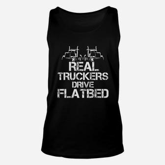 Flatbed Funny Trucker Wear For Cdl Trucking Flatbedder Unisex Tank Top - Seseable