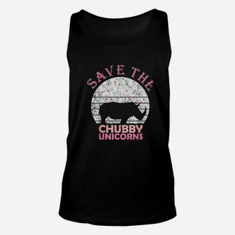 Floral Rhino Gift For Girls Women Save The Chubby Unicorns Unisex Tank Top - Seseable