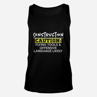 Flying Tools Offensive Language Construction Worker Gift Unisex Tank Top | Seseable UK
