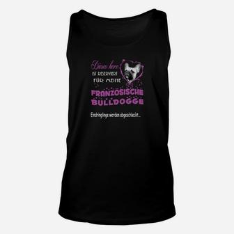 Französische Bulldoggen Liebhaber Unisex TankTop, Schwarz mit Herz & Pfoten - Seseable