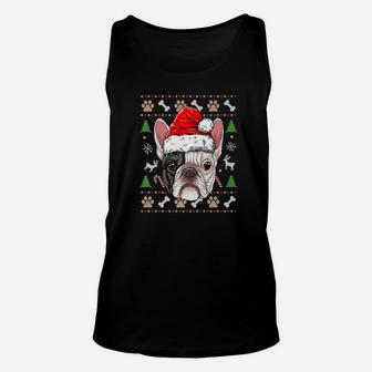 French Bulldog Ugly Christmas Shirt Santa Hat Xmas Dog Boys Unisex Tank Top - Seseable