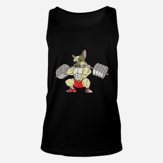 French Bulldog Weightlifting Funny Deadlift Unisex Tank Top - Seseable