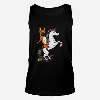 French Bulldog With Unicorn Rainbow Color Unisex Tank Top | Seseable UK