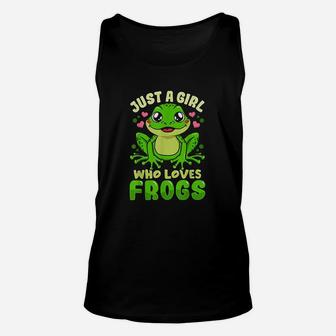 Frog Just A Girl Who Loves Frogs Funny Frog Lover Gift Unisex Tank Top - Seseable