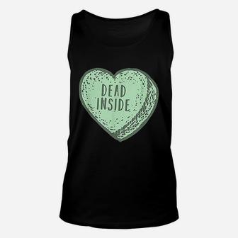 Funny Anti Valentines Day Gift Design With Candy Heart Unisex Tank Top - Seseable