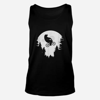 Funny Bear Cycling Mountain Bike Moon Bicycle Unisex Tank Top - Seseable