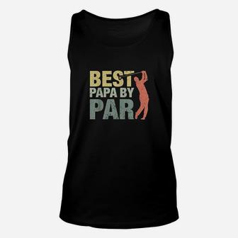 Funny Best Papa By Par Fathers Day Golf Gift Grandpa Unisex Tank Top - Seseable